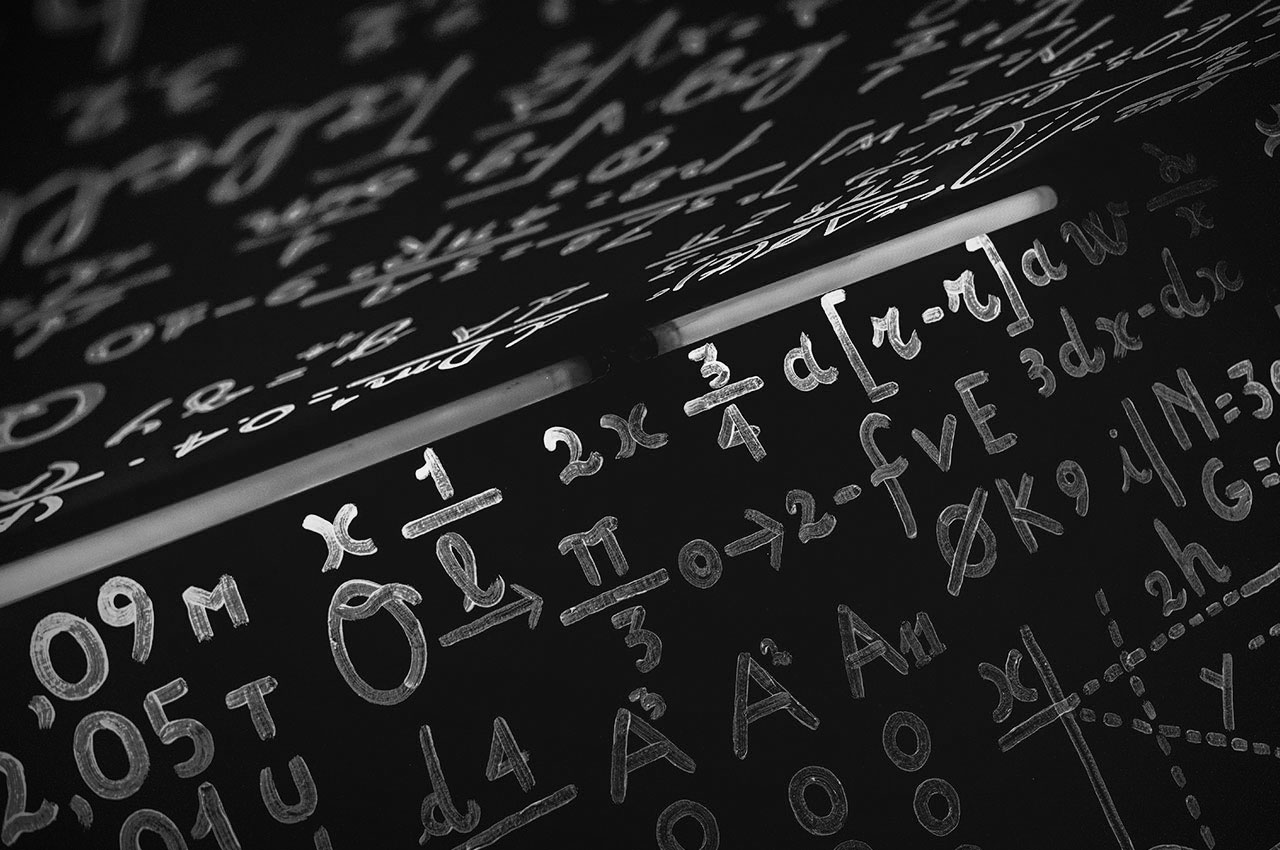 Further Mathematics equations on a board