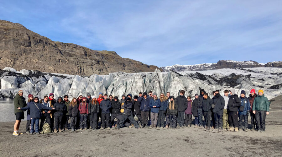 EBS Students in front of an Icelandic Glacier